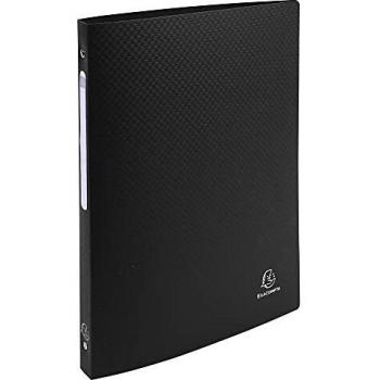 Carpeta con anillas Opaco Exacompta 51191E de cartón A4 Negro con etiqueta en el lomo