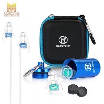 Tapones de Oído, Hearprotek Tapones para los oídos con caja de aluminio-Protección auditiva para para conciertos, música en vivo, percusión, DJ con cable de conexión