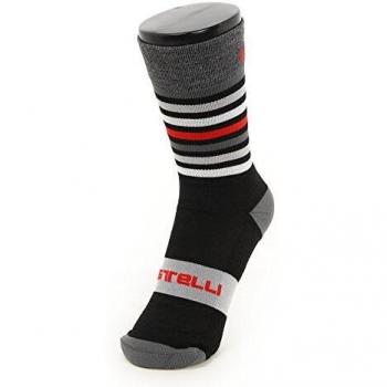 castelli Gregge 15 Sock Calcetines, Unisex Adulto, Black Red, XX-Large