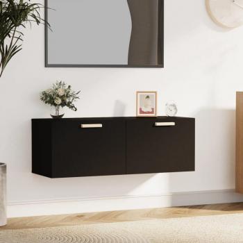 Gabinete colgante negro 100x36,5x35 cm madera multicapa