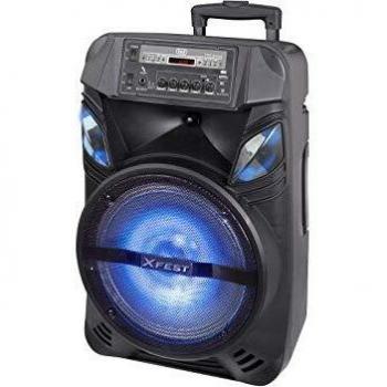 Trevi XFEST XF 1200 KB Altavoz Amplificado portátil con MP3, USB, MicroSD, AUX-IN, Bluetooth, función TWS, batería integrada, Karaoke Party Speaker con micrófono dinámico con Cable Incluido