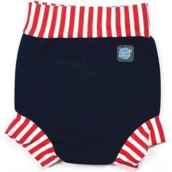 Splash About Happy Nappy - Pañal de natación para niños de 24+ meses, color azul marino / rojo