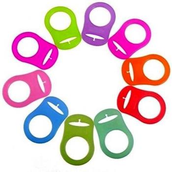 UEETEK 10pcs chupete bebé Clips porta anillo estilo chupete adaptador
