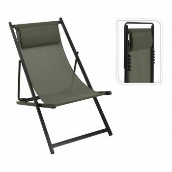 Silla Plegable con Reposacabezas Verde - Bixoto.com