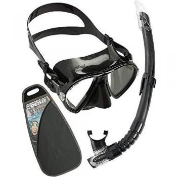 Cressi Combo Set VIP Conjunto de mascarillas Ocean y Snorkel Gamma, Unisex-Adult, Black, One Size