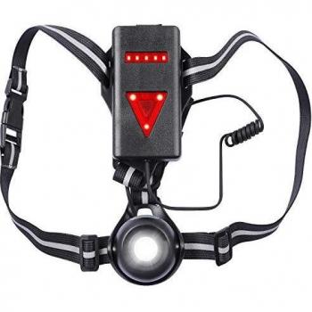 Volcano Eye Luz para Correr Running Lámpara de Pecho con Haz Ajustable de 500 Lúmenes Frontal LED de Seguridad Trasera Recargable USB Impermeable para Ciclismo Carrera Caza Acampada Montañismo