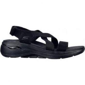 Sandalias Skechers Go Walk Arch Fit para mujer en color negro.