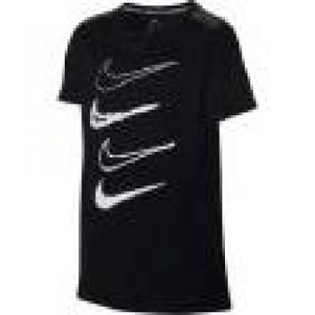 Nike B NK Dry Top GFX T-Shirt, Niños, Black/Thunder Grey/