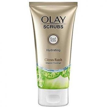 Olay Hidratante Scrub Energía Cítrica, Exfoliante Suave Para una Piel Radiante Con Extracto De Cítrico Y Vitaminas B3, B5 y E, 150 ml