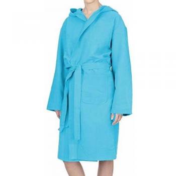 PETTI Artigiani Italiani Albornoz de Microfibra para Hombre y Mujer con Capucha, 100% Made in Italy, AZUL CLARO, L