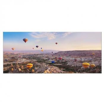 Impresión sobre Lienzo Globo Aerostático Multicolor, Poliéster, Madera, 100x3x70 cm