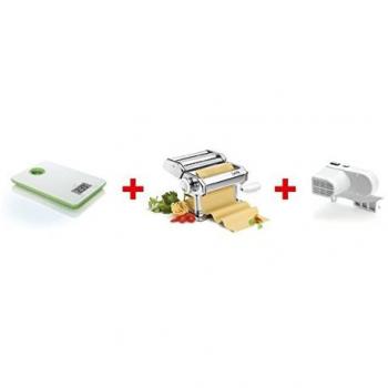 Laica PM2800 - Máquina de Pasta Eléctrica con Motor 90W y Balanza Digital, Acero Inoxidable, Ancho de Lámina 150mm, 7 Posiciones
