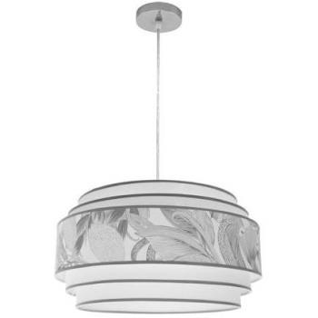 Lámpara Colgante Camerun 5 Luces E27 Cromo/Blanco/Gris Diseño Moderno Regulable 50x50cm