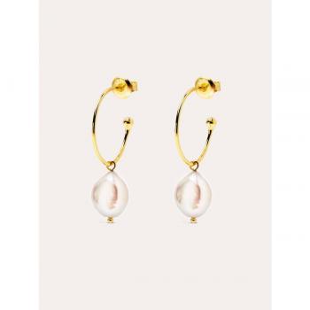 Pendientes Pearl de Plata Bañados en Oro