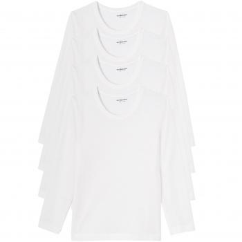 VERTBAUDET Lote de 4 Camisetas de Manga Larga niño Blanco 4A