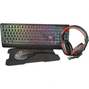 Trust Ziva Gaming 4-in-1 Bundle con Teclado, Ratón, Auriculares y Alfombrilla - Modelo 24235