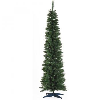 Árbol de Navidad Artificial HOMCOM 180 cm con 390 puntas de rama PVC y soporte de metal