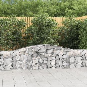 vidaXL Arched Gabion Baskets 2 pcs 400x30x60/80 cm Galvanised Iron
