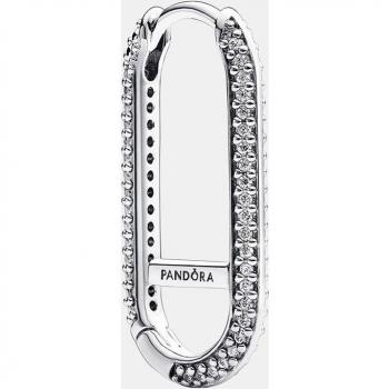 Pandora ME Large Pavé Link Single Earring in Silver with White Zirconia
