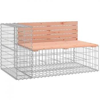 vidaXL Garden Bench Gabion Design 122x71x65.5 cm Solid Wood Douglas