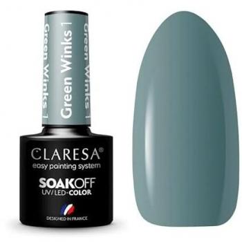 Esmalte semipermanente Soak off Claresa - 01: Green Winks, 5 ml