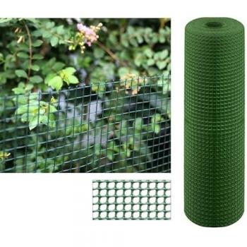 Malla Plástica Cuadrada Verde 1x5m - Protección para Terrazas, Balcones y Vallados - Fácil Instalación - Anti-UV - Cuadros 2x2 cm