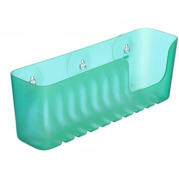 TATAY 4520204 - Gran cesta organizadora de ducha con ventosas, capacidad para 2.5 kg, Plástico Polipropileno, Color verde turquesa, 30 x 9.5 x 11cm