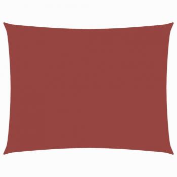 Toldo de vela rectangular de tela oxford terracota 3,5x4,5 m