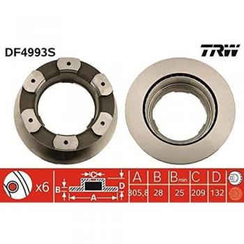 Disco de freno TRW DF4993S, 1 Pieza