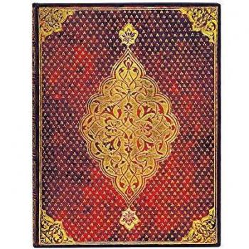Libreta Ultra Liso Dorada y Roja con Cierre de Banda Elástica Trifolio Paperblanks