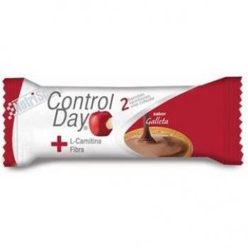 Barrita Energética Nutrisport Control Day 44 g, Sabor Galleta, Rica en Proteína y Fibra, con L-Carnitina, Bajo en Azúcar, Snack sin Gluten, 12 unidades