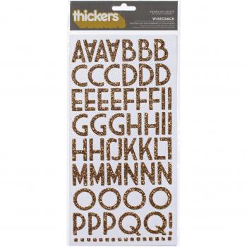 American Crafts Thickers Alfabeto Wisecrack Gold con Glitter