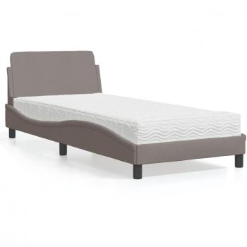 Cama con colchón Tortorora 80x200 cm en tela gris taupe Vidaxl