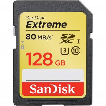 SanDisk Extreme - Tarjeta de Memoria SDXC de 128 GB