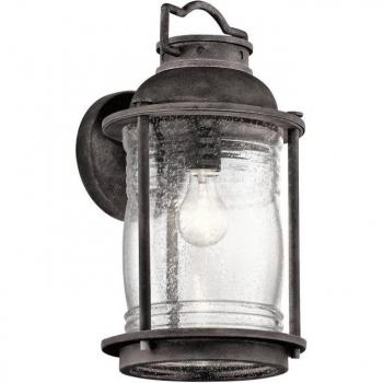 Aplique de exterior Ashland Bay, zinc, vidrio, modelo grande