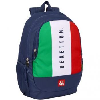 Mochila Escolar Adaptable al Carro Benetton Flag, 32x44x16 cm, Ideal para Niños, Cómoda y Resistente