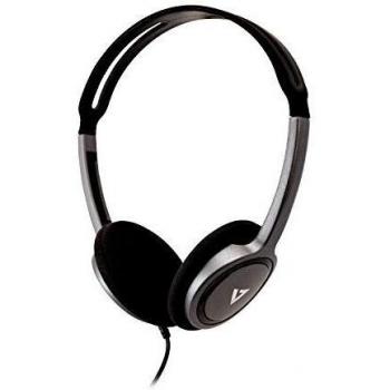 V7 HA310-2EP auricular Supraaural Diadema Negro, Plata - Auriculares