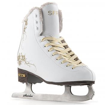 SFR Skates Glitra Patines Sobre Hielo, Unisex Niños, Blanco/