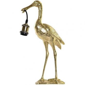 Lámpara de mesa con diseño de garza en resina dorada - Decoración elegante para tu hogar