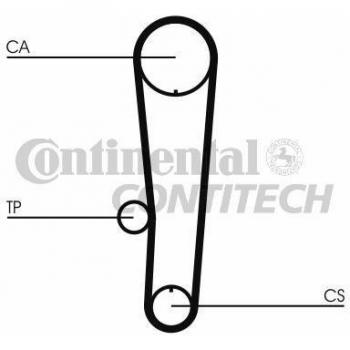 Correa de distribución CONTITECH CT1017, tipo dentada, fabricada por CONTITECH, diseñada para garantizar un rendimiento óptimo en motores de vehículos