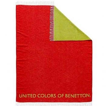 Manta 140x190cm 320gsm 60% algodón 40% acrílico Rojo&Verde Casa Benetton