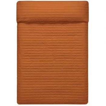 Colcha Reversible HappyFriday Basic Dash Naranja 270 x 260 cm, 100% algodón exterior, 100% poliéster relleno, calidad de 150, para cama de 180