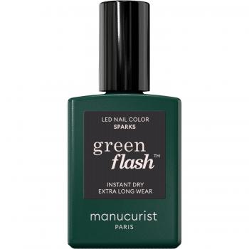 Manucurist Green Flash LED Gel Nail Lacquer Lacas de uñas 15 ml NOIR y Manucurist Paris Uñas Esmalte de uñas Green Flash Sparks