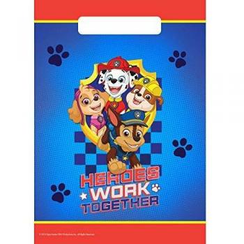 amscan- Bolsas/Cajas, Color botín paw patrol 2018, 0