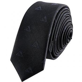 Cinereplicas - Harry Potter - Corbata con Broche - Edición Deluxe - Licencia Oficial - Reliquias de la Muerte - Talla Única – 100 % Microfibra – Se Entrega con 1 Caja de Regalo - Negro
