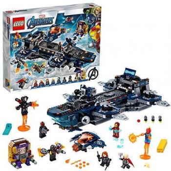 LEGO 76153 Marvel Helitransporte de los Vengadores, Juguete de Construcción con Mini Figuras de Thor, Capitana Marvel e Iron Man