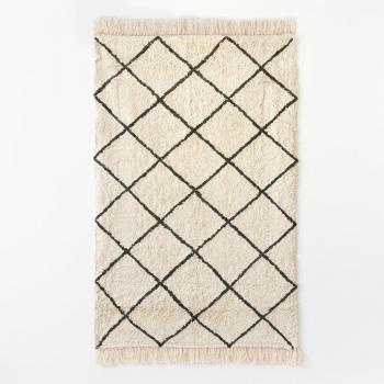 Alfombra infantil lavable 100% Lura, color beige, tamaño 150 cm x 100 cm