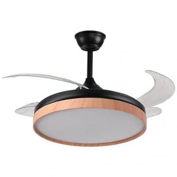 Ventilador de Techo BEL AIR HOME COSMOS con Aspas Retráctiles, Motor DC Silencioso, Luz LED 36W Ajustable 3000K-6500K, Control Remoto, Modo Invierno - Negro