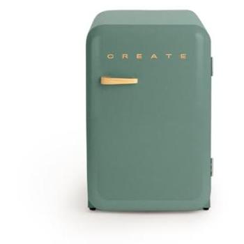 Frigorífico Retro Create 107L Verde Sage Eficiencia ECO Friendly con Maneta de Madera y Compartimentos