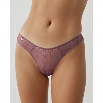 Tanga Binia - Rose - M, Tanga de encaje semitransparente Black Limba